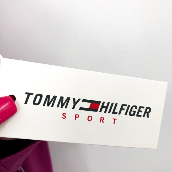 TOMMY HILFIGER SPORT Womens Bike Shorts Small Pink High Rise Foldable Waist NWT - Picture 8 of 10